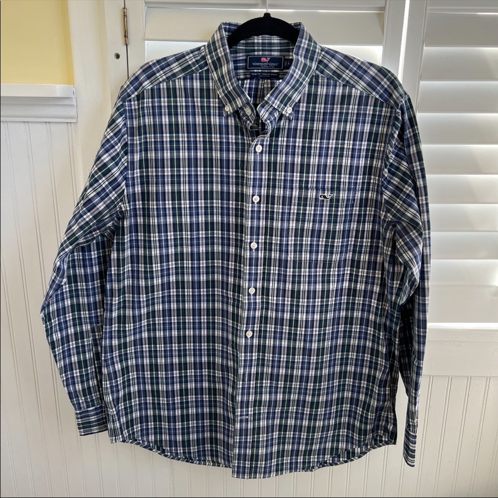 Multicolored Vineyard Vines Long Sleeve Button Up Tee Shirt / Size Large